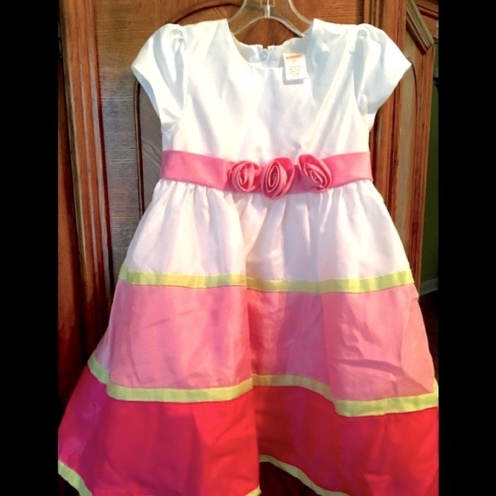 ✔️ Amazing Pink & White Gymboree Precious Dress 2T Size 2 💐